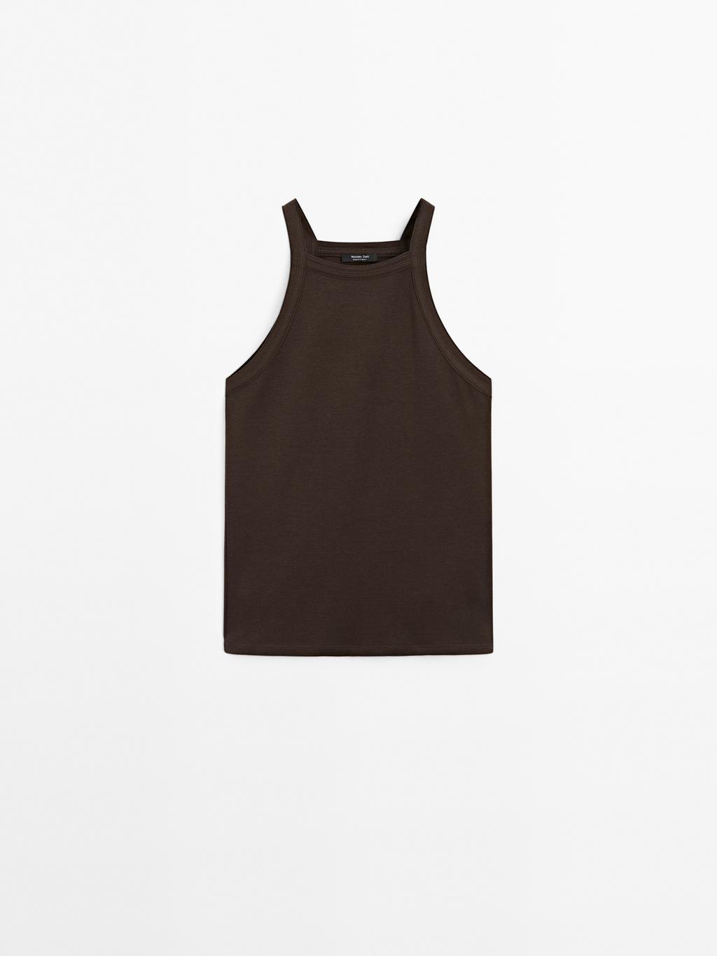 Cotton blend halter top