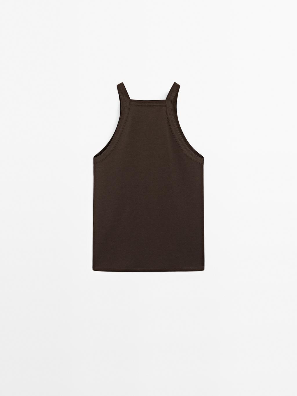 Cotton blend halter top