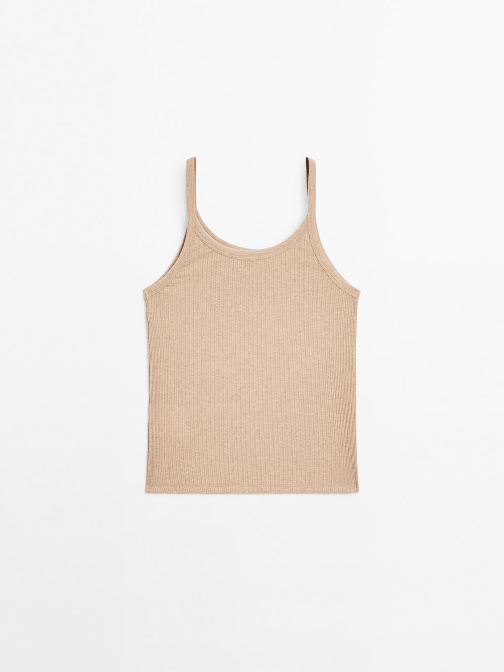 100% cotton marl strappy top