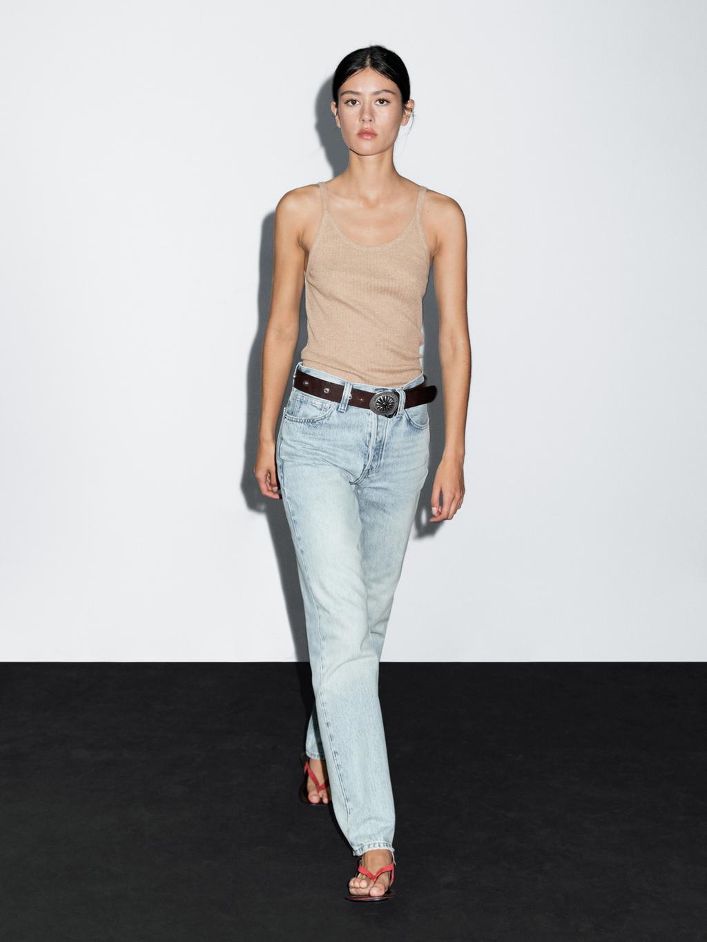 100% cotton marl strappy top