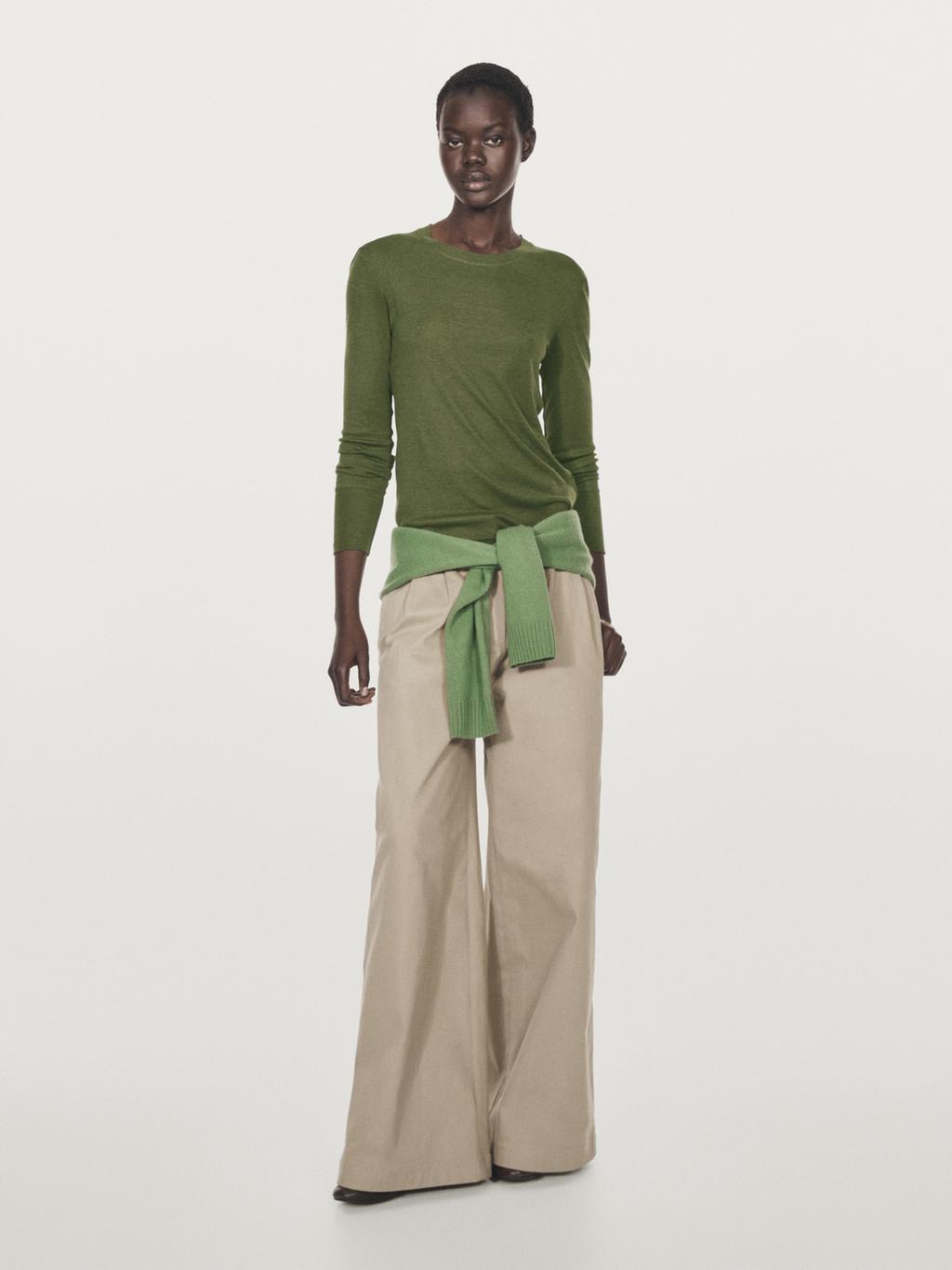 Long sleeve T-shirt with ribbed trims