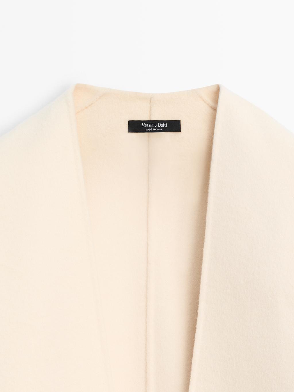 Wool blend felt texture cape