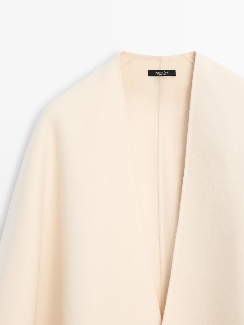 Wool blend felt texture cape