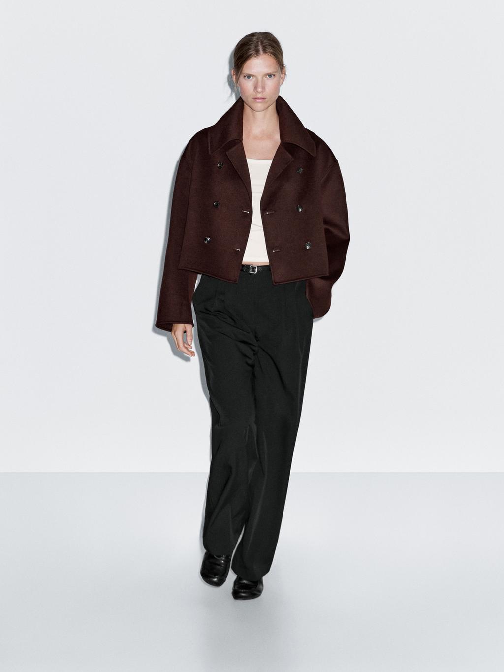 Short wool blend coat