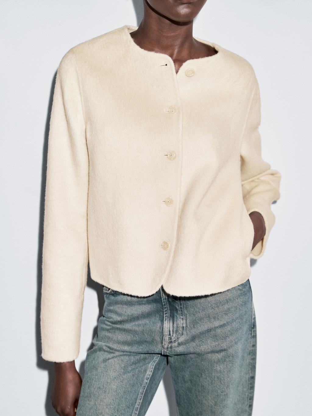 Short wool blend jacket