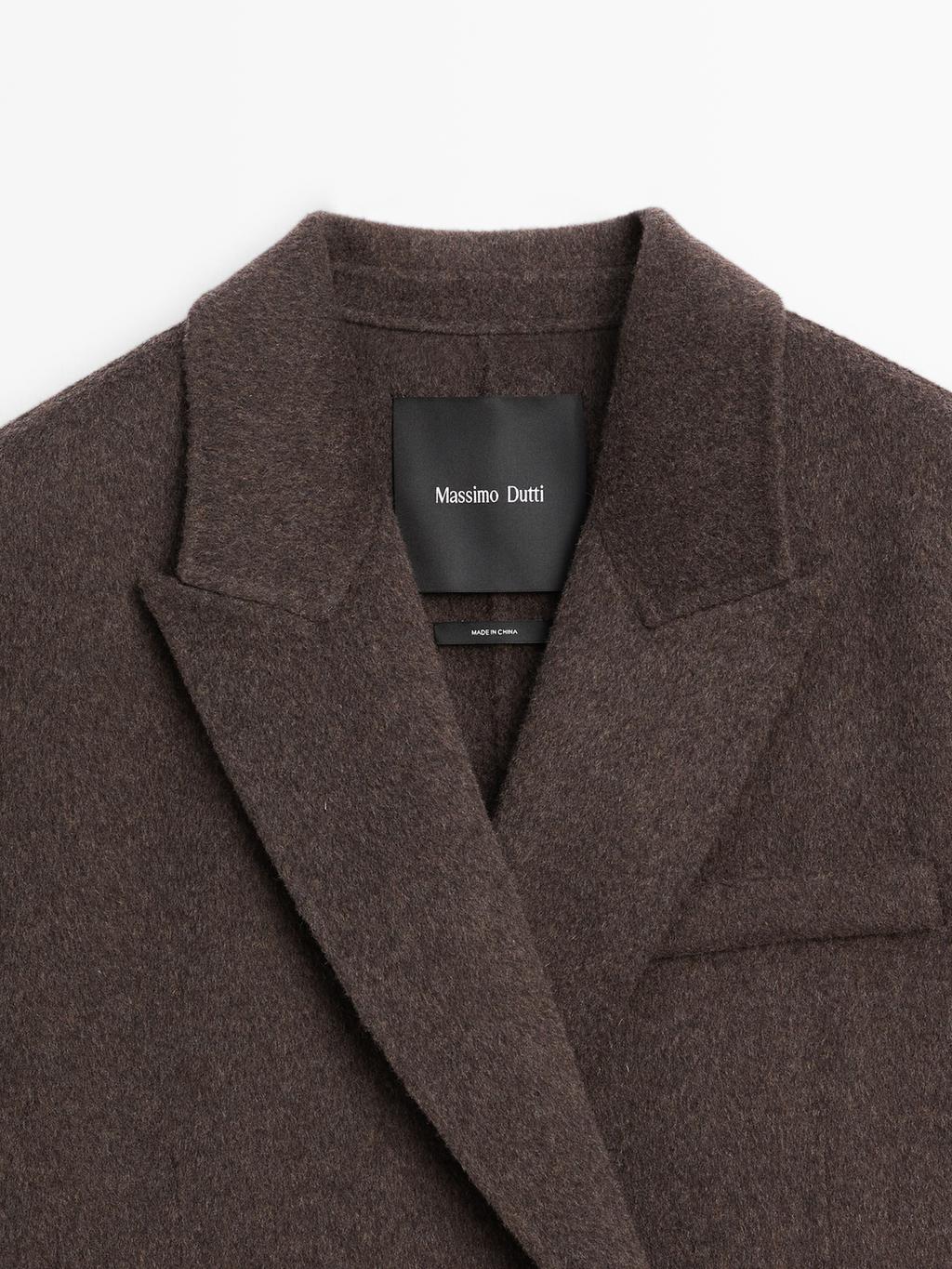 Long wool blend surplice coat