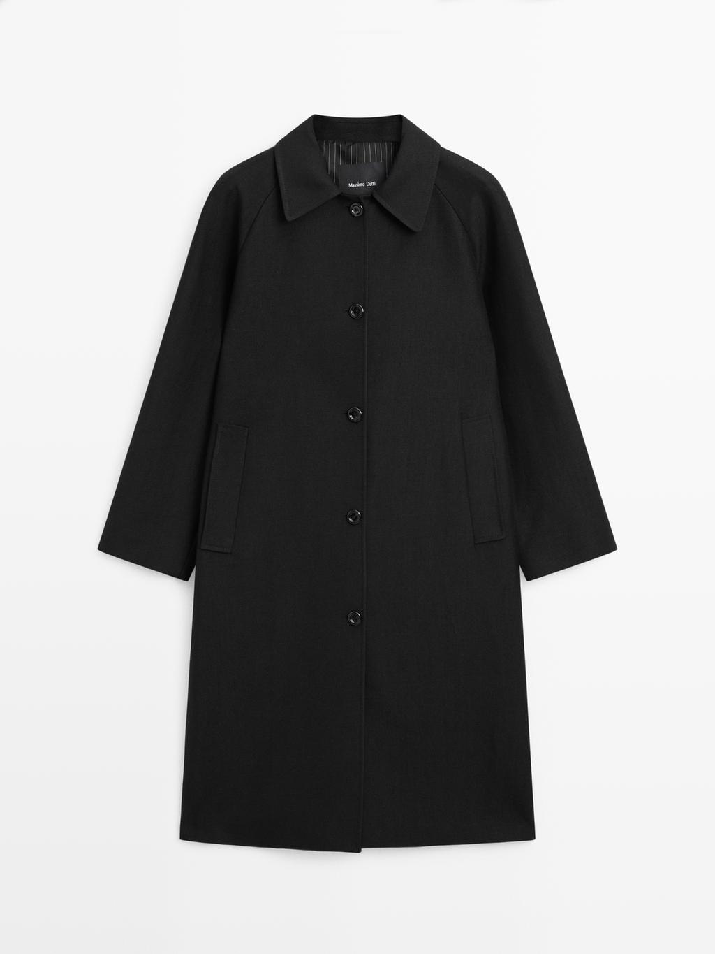 Long wool blend coat