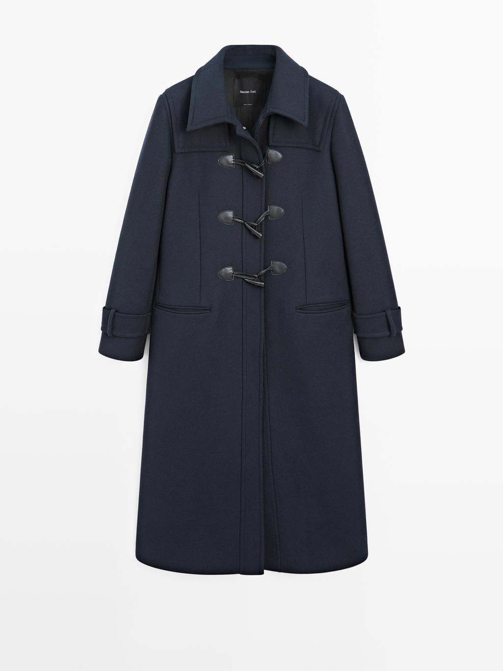 Long coat with toggles