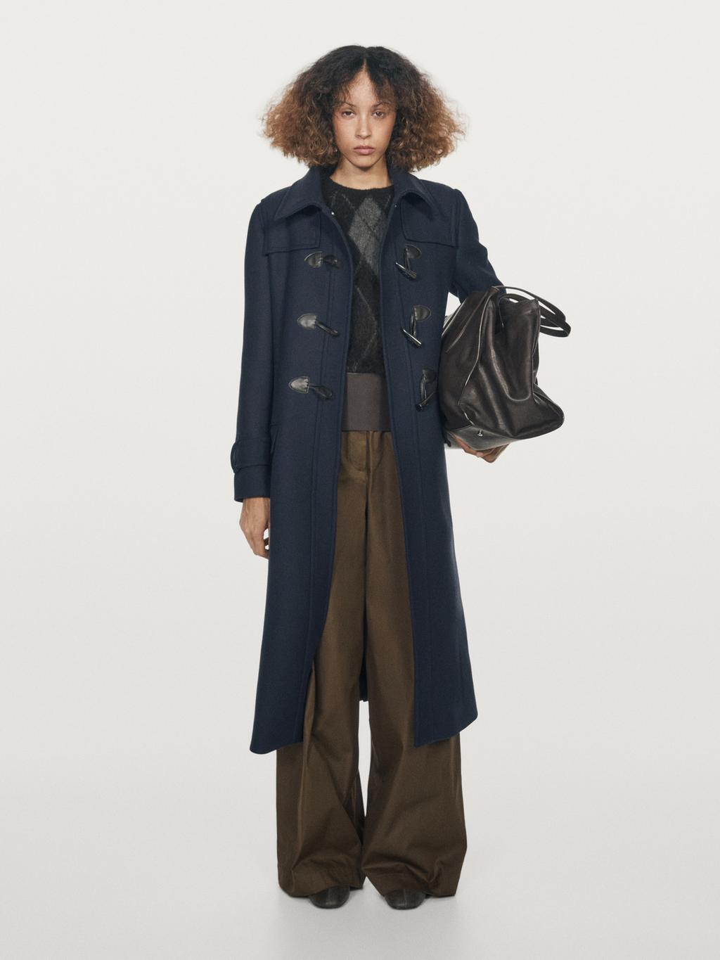 Long coat with toggles