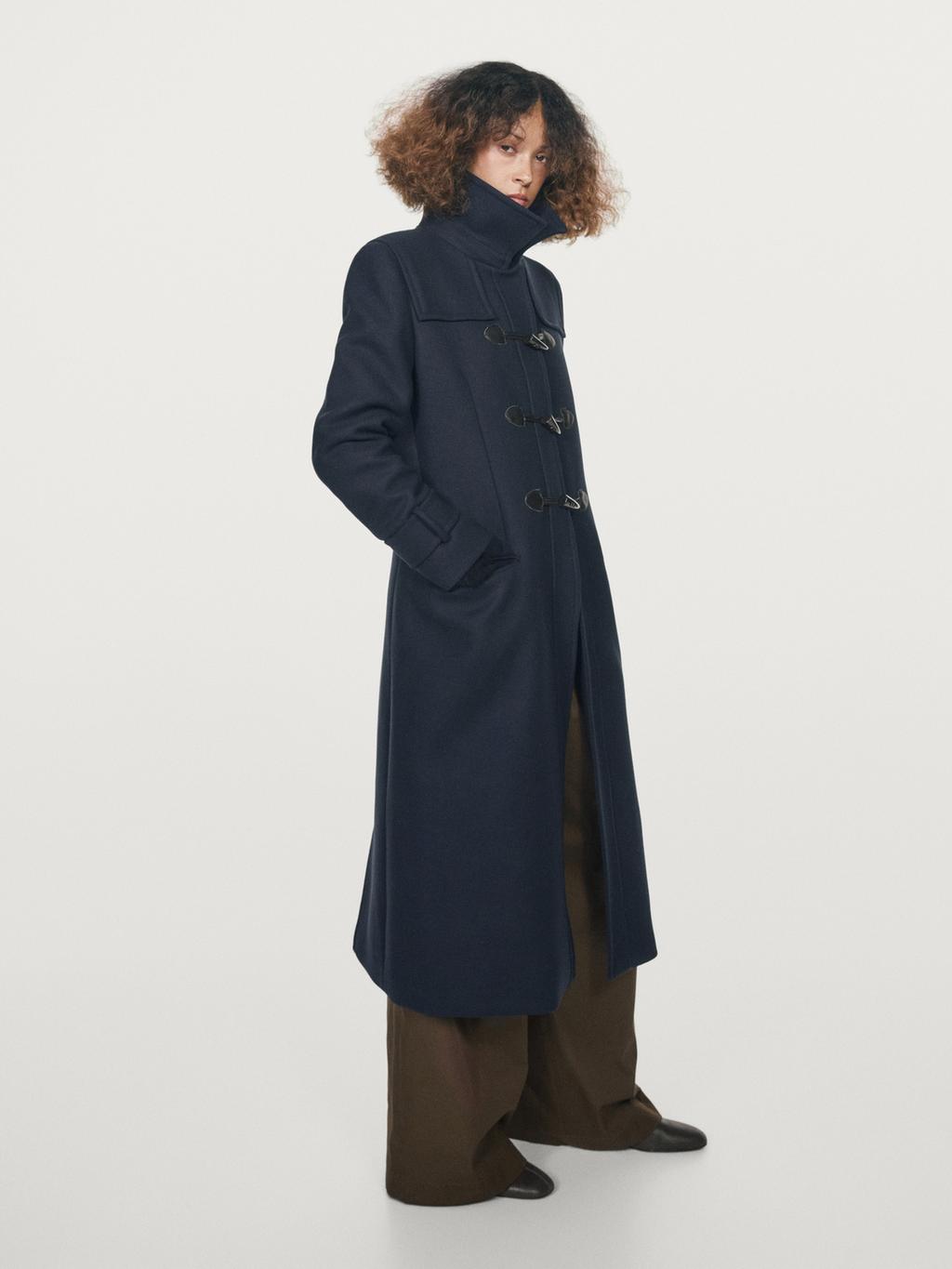 Long coat with toggles