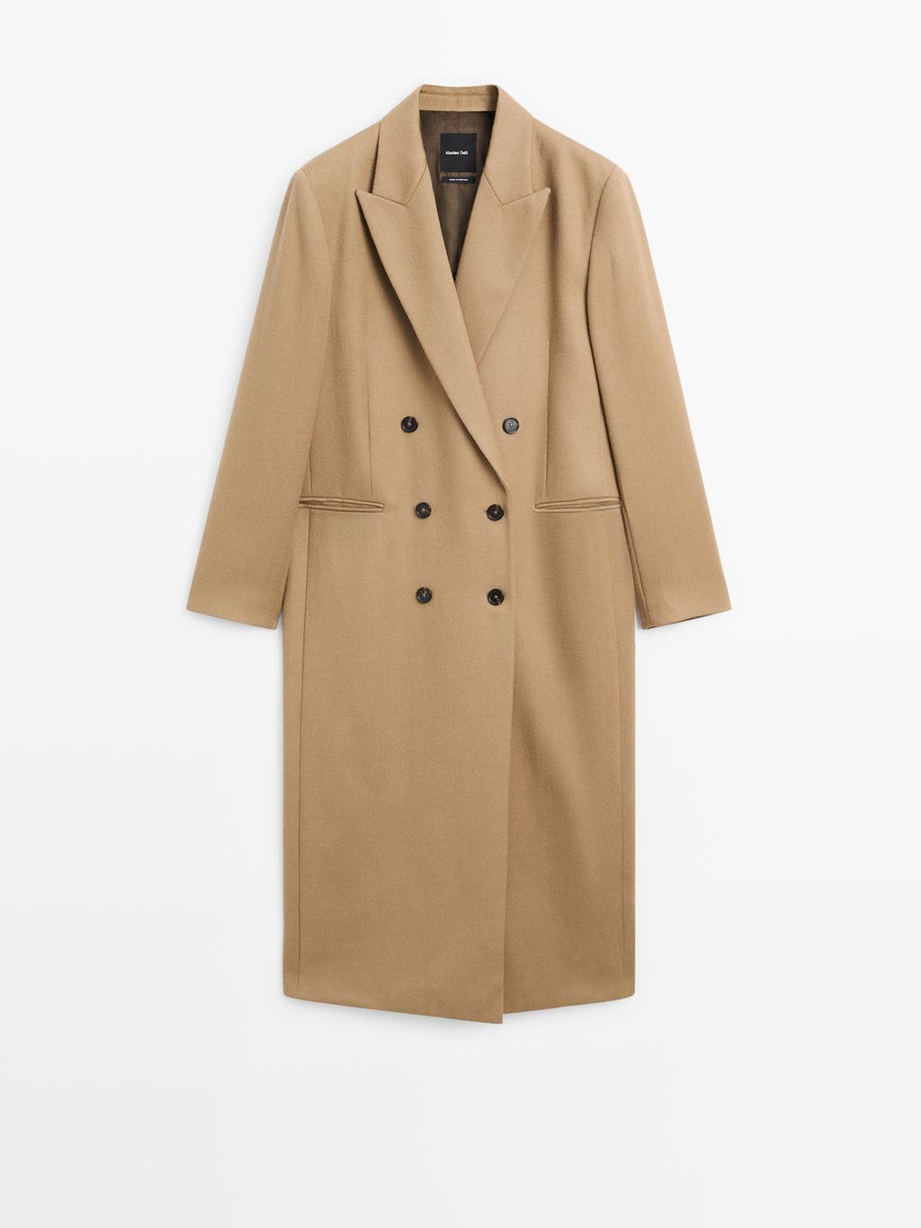 100% wool long coat