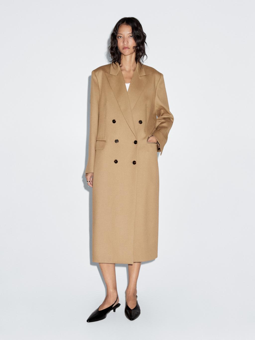 100% wool long coat