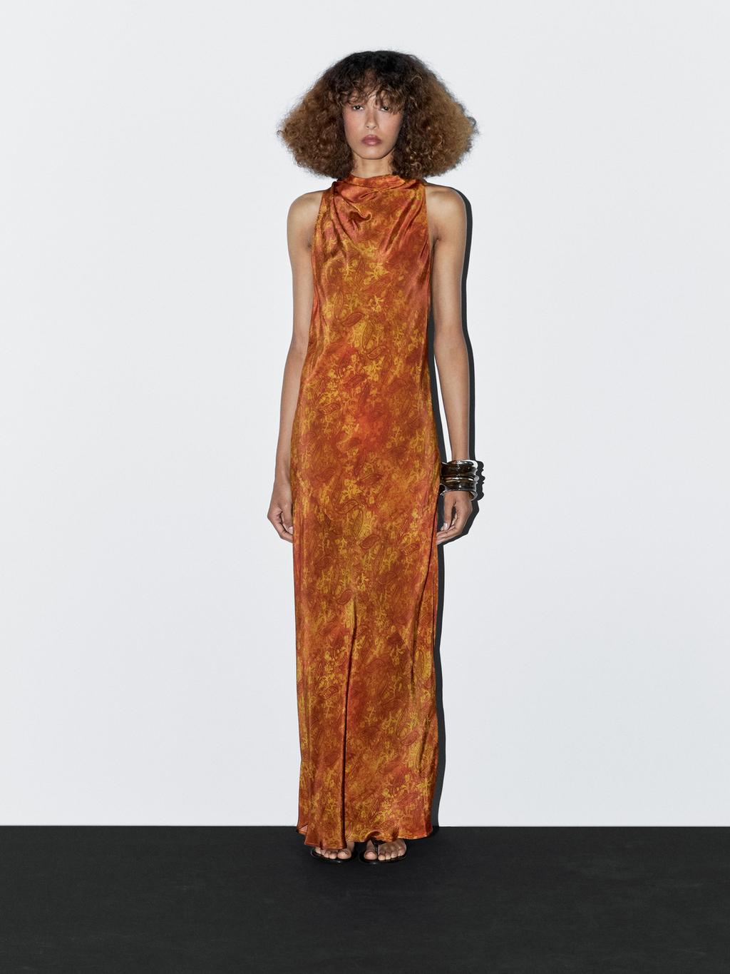 Long flowing printed dress