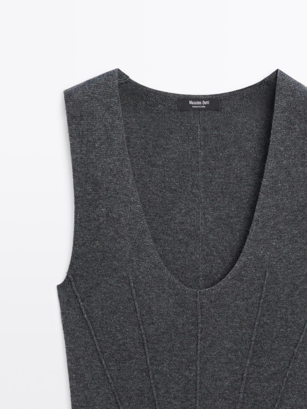 Long A-line knit dress