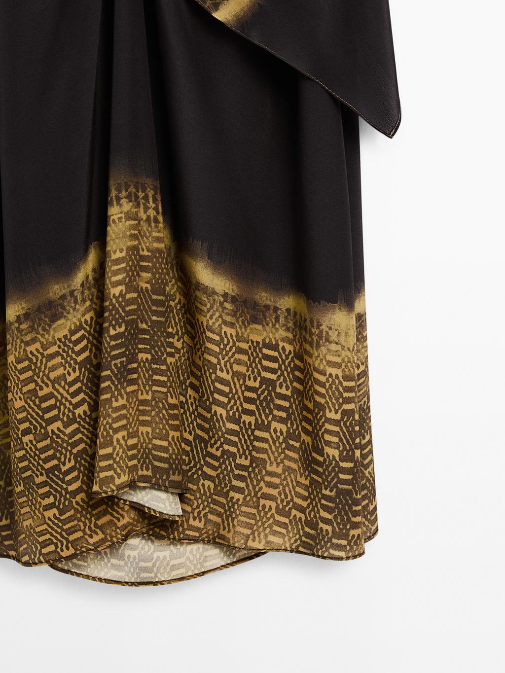 Printed halter-neck midi dress