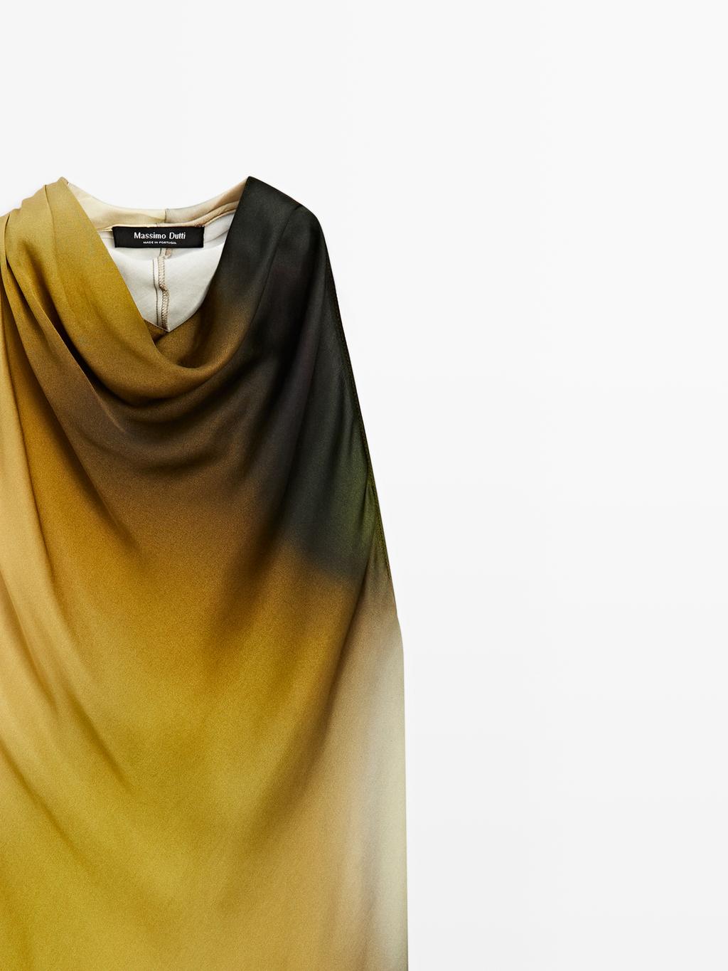 Long printed halterneck dress