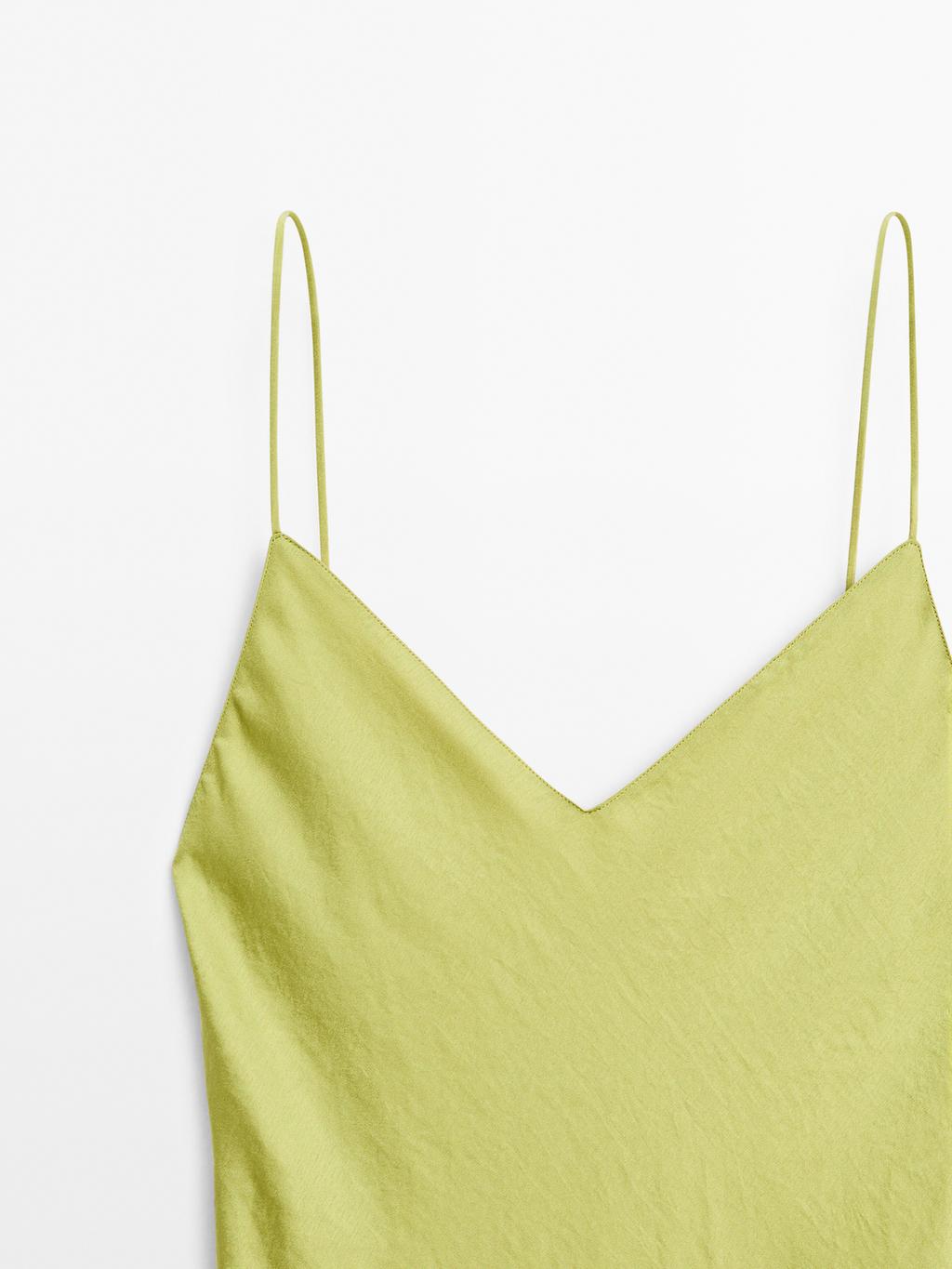 Flowing satin midi dress