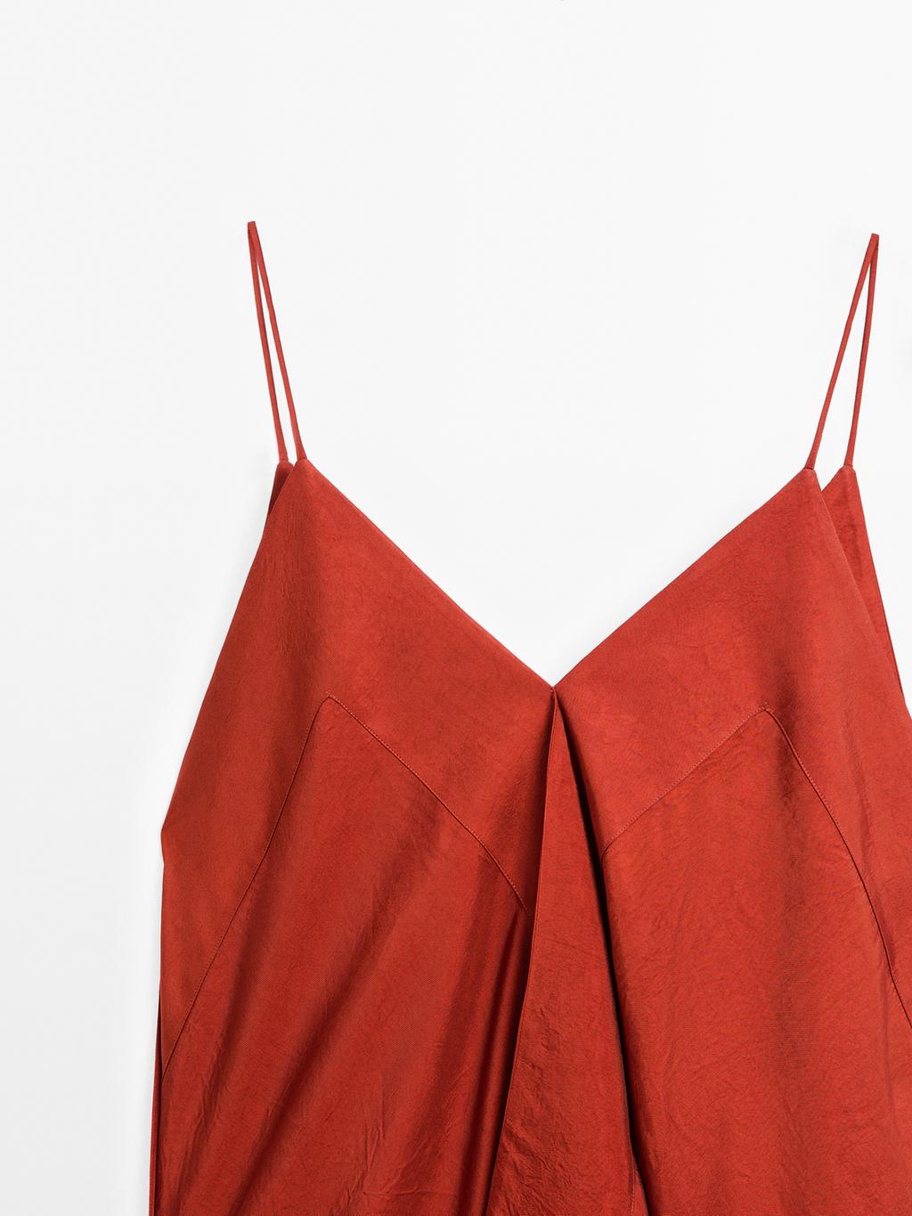 Flowing midi dress with ruffles