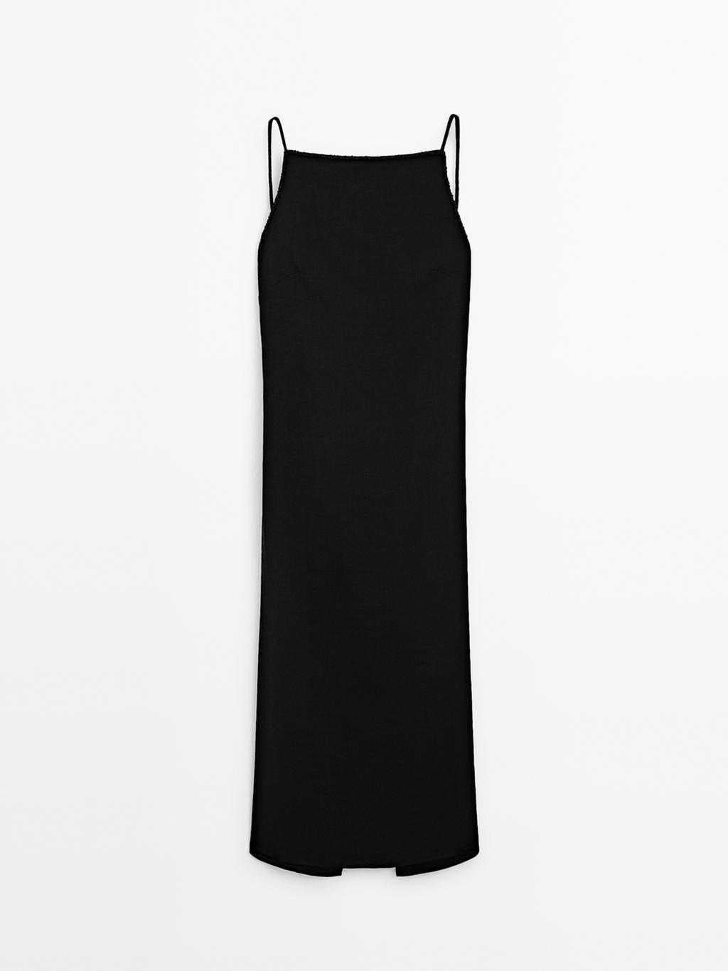 Long dress with rhinestone detail