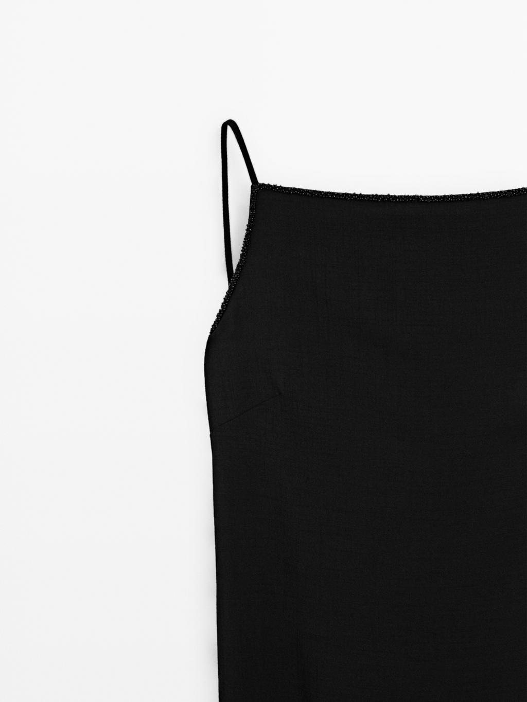 Long dress with rhinestone detail