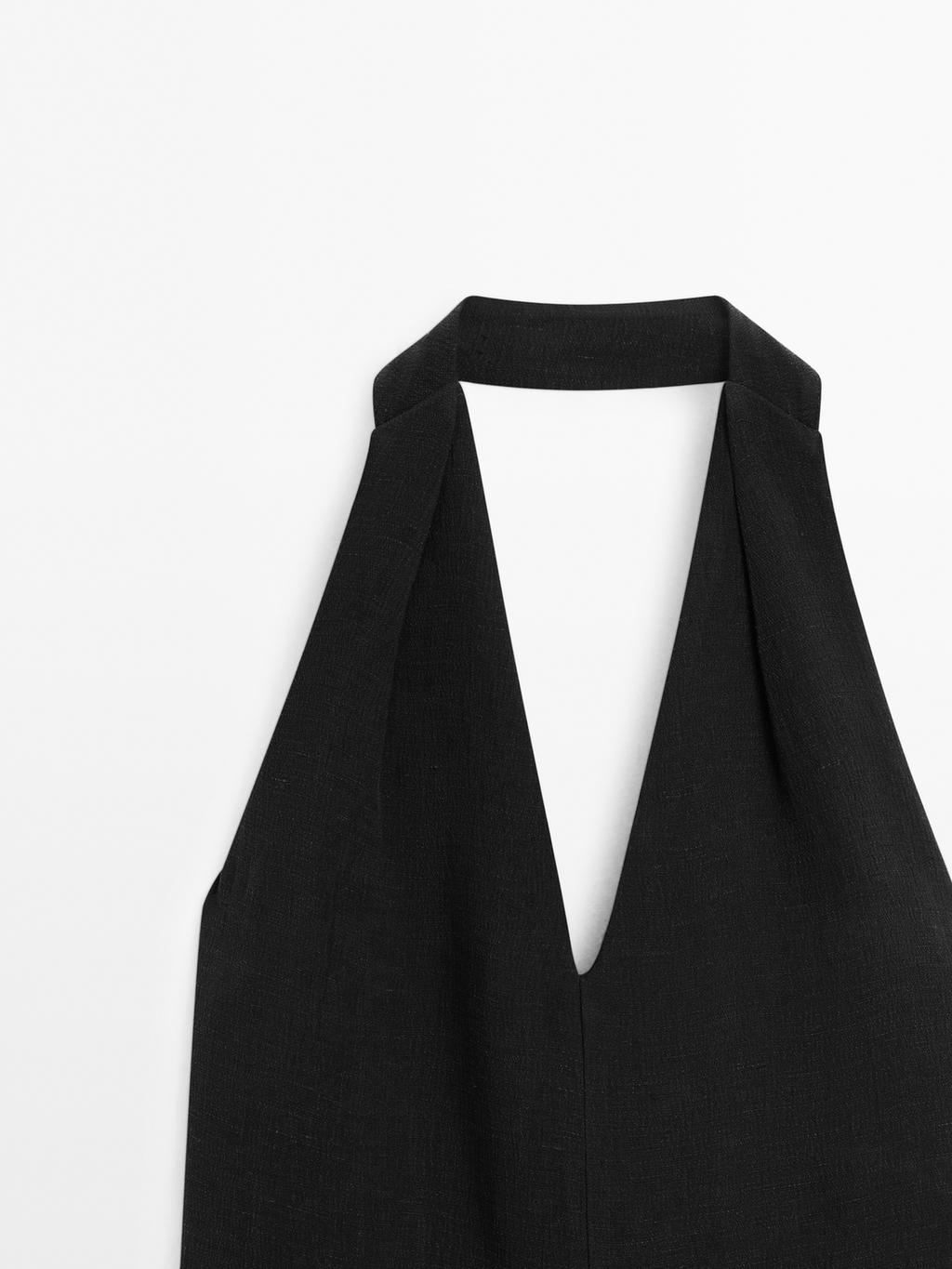 Halter midi dress with low-cut back