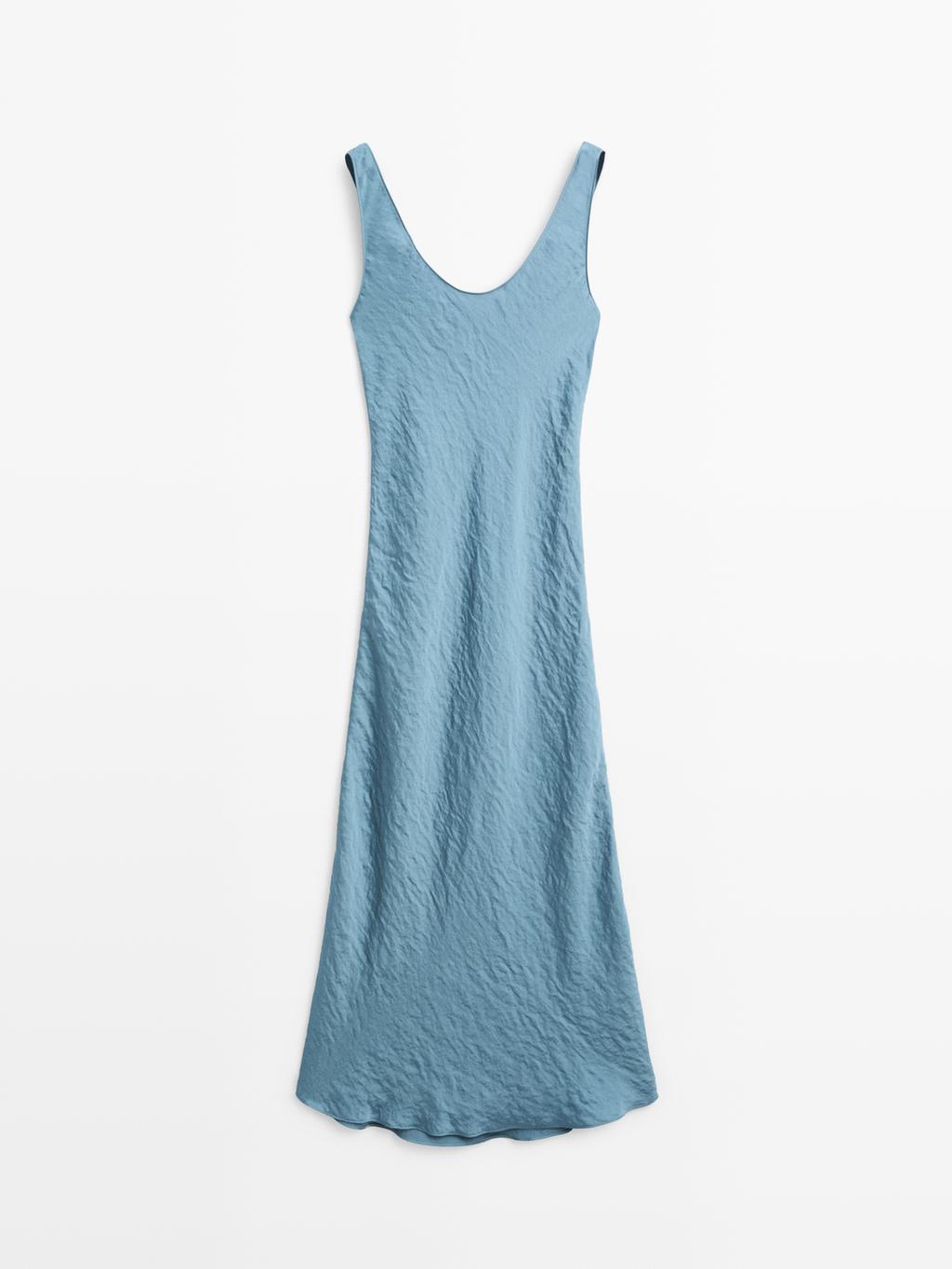 Long flowing satin dress