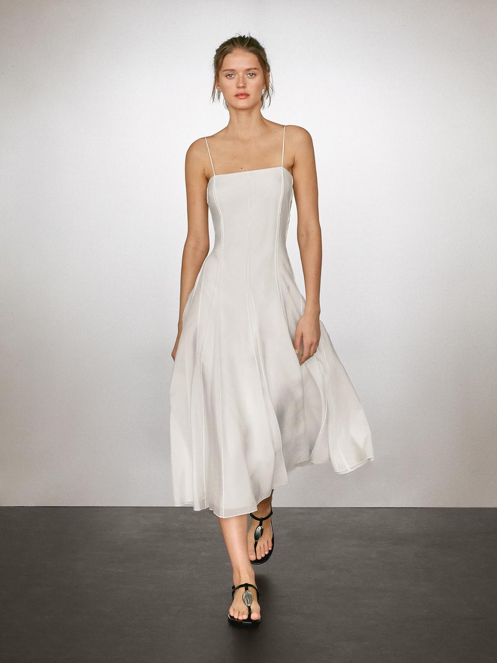 Flowing strappy midi dress