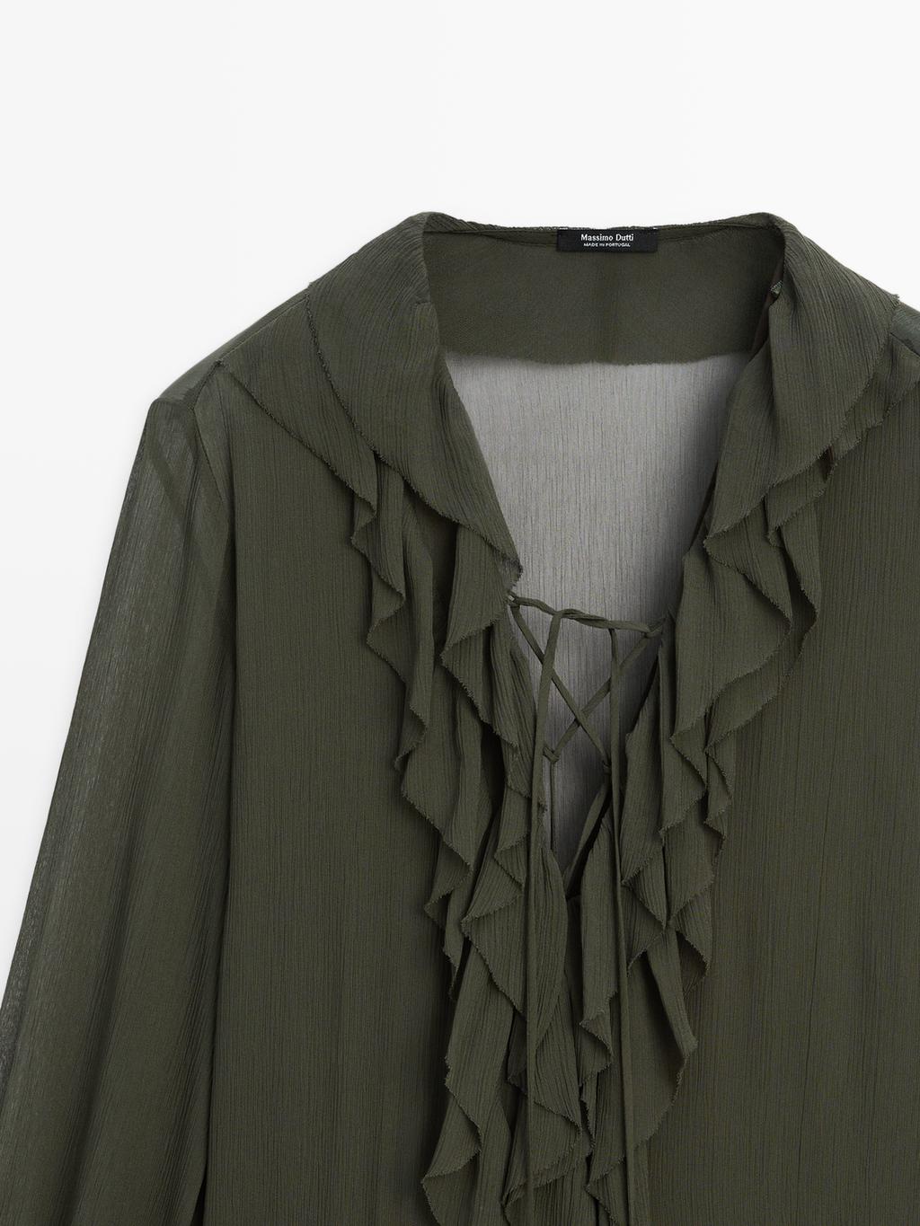 Long flowing dress with ruffle detail