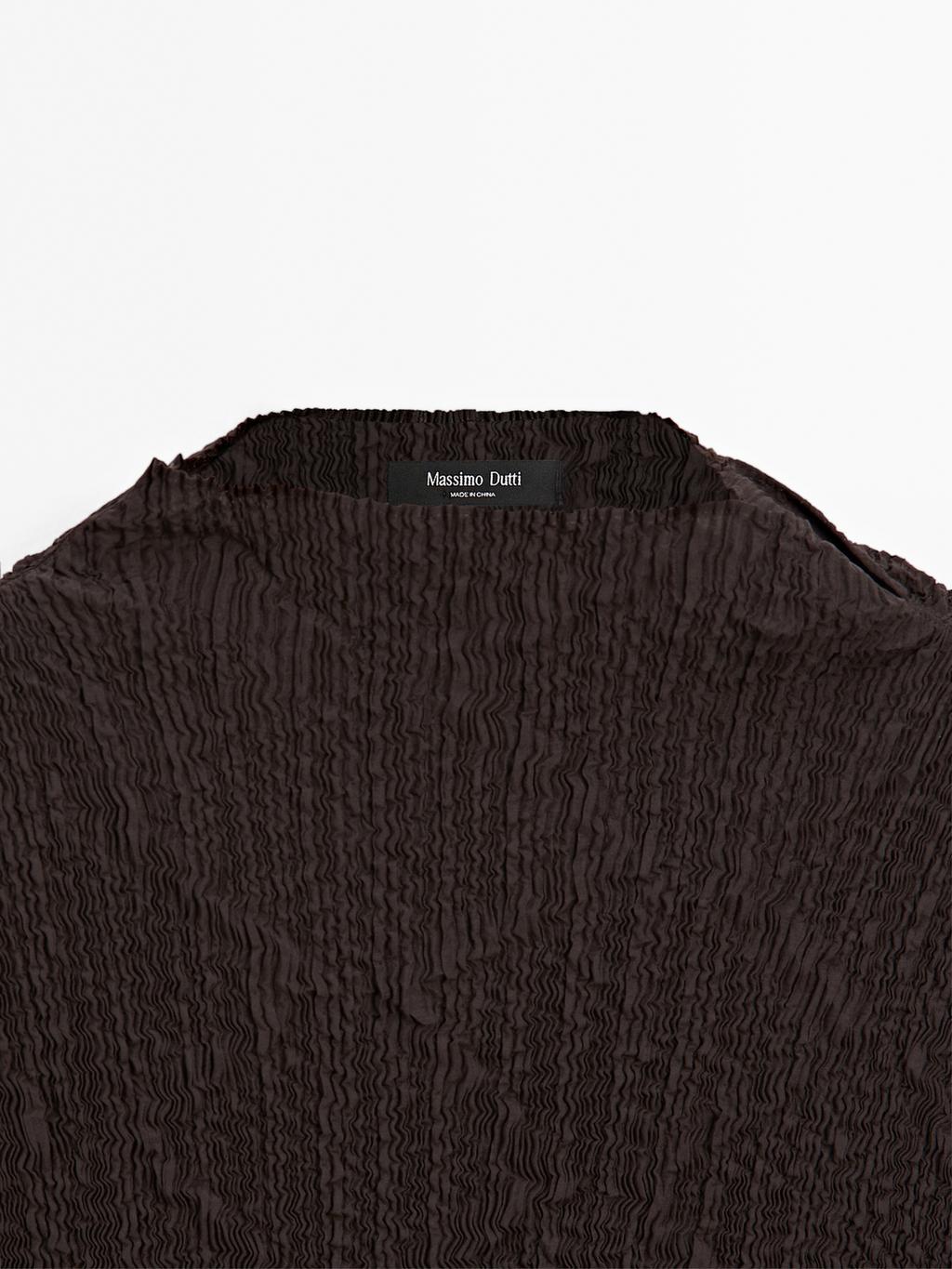 Long pleated stretch dress