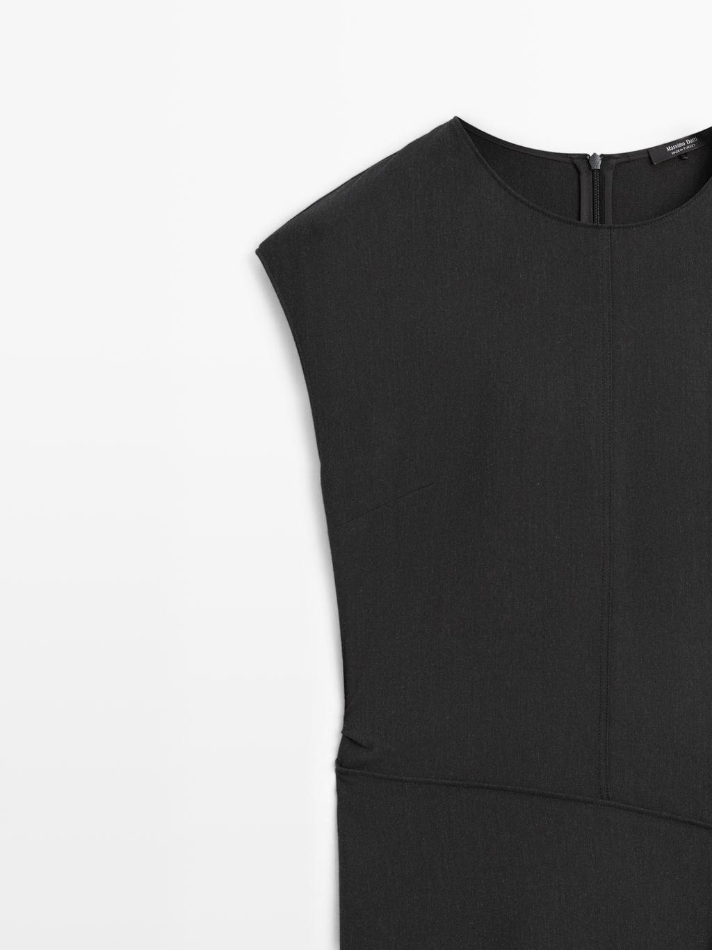 Midi dress with brooch detail