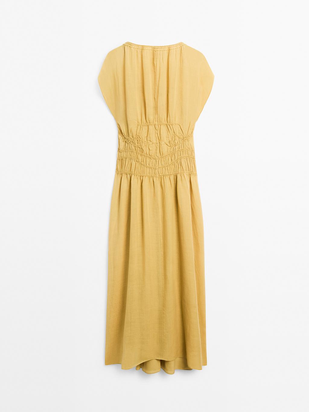 Midi dress with embroidered detail