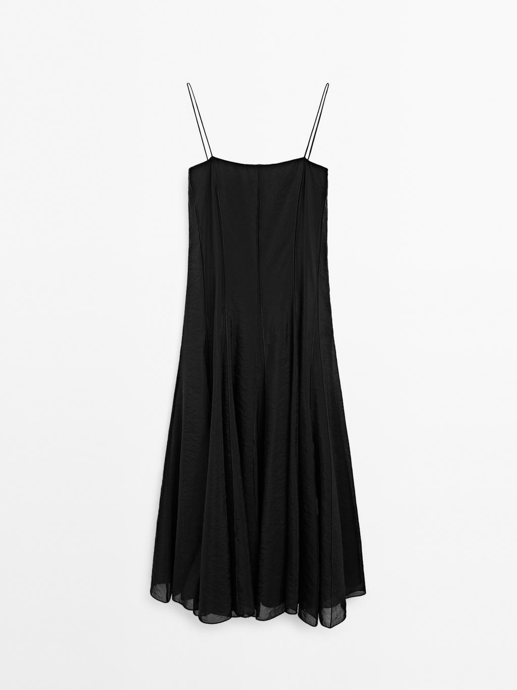 Flowing midi dress with godet detail