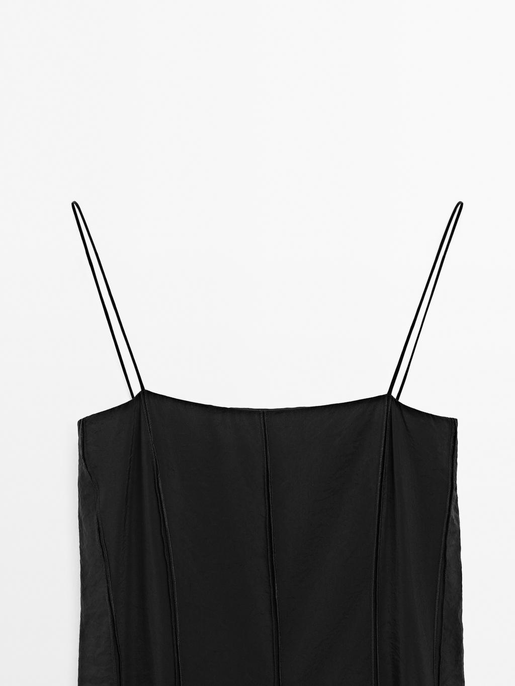 Flowing midi dress with godet detail