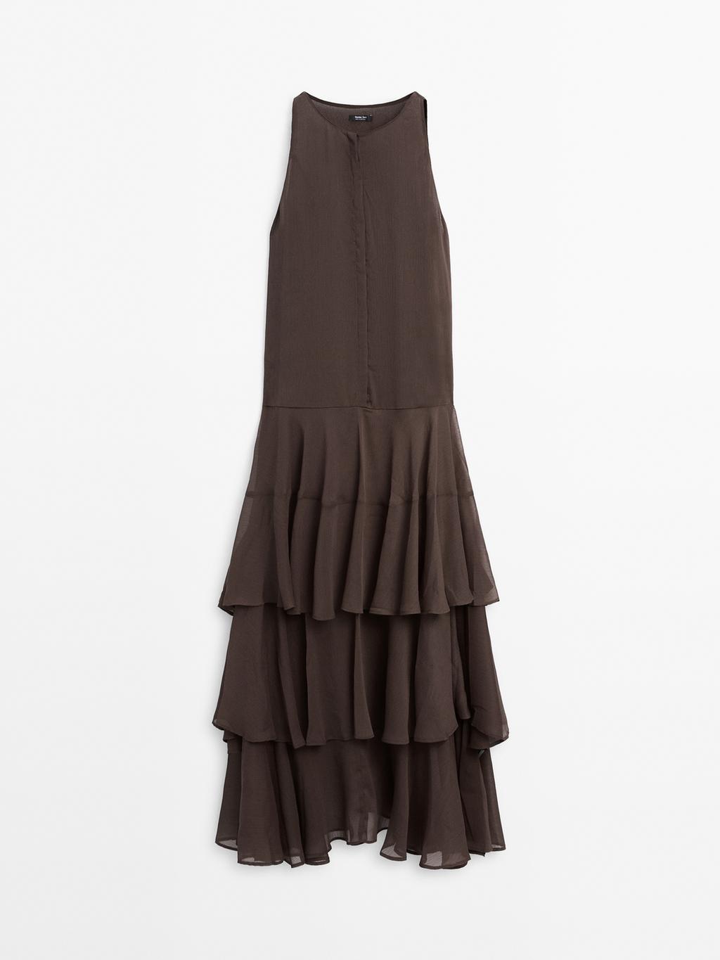 Long flowing dress with ruffles
