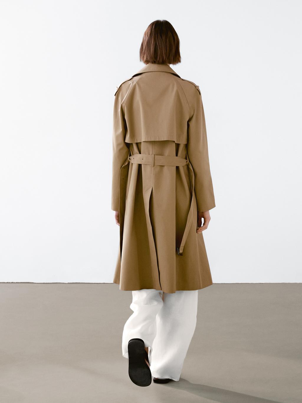 100% cotton water-repellent trench coat