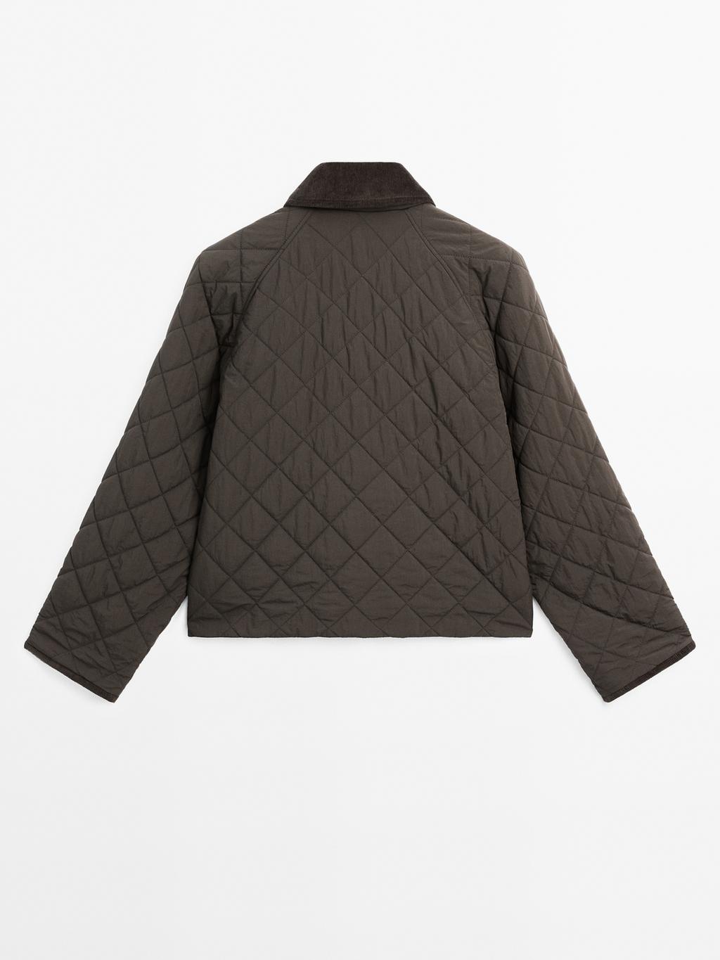 Short water-repellent jacket with corduroy detail