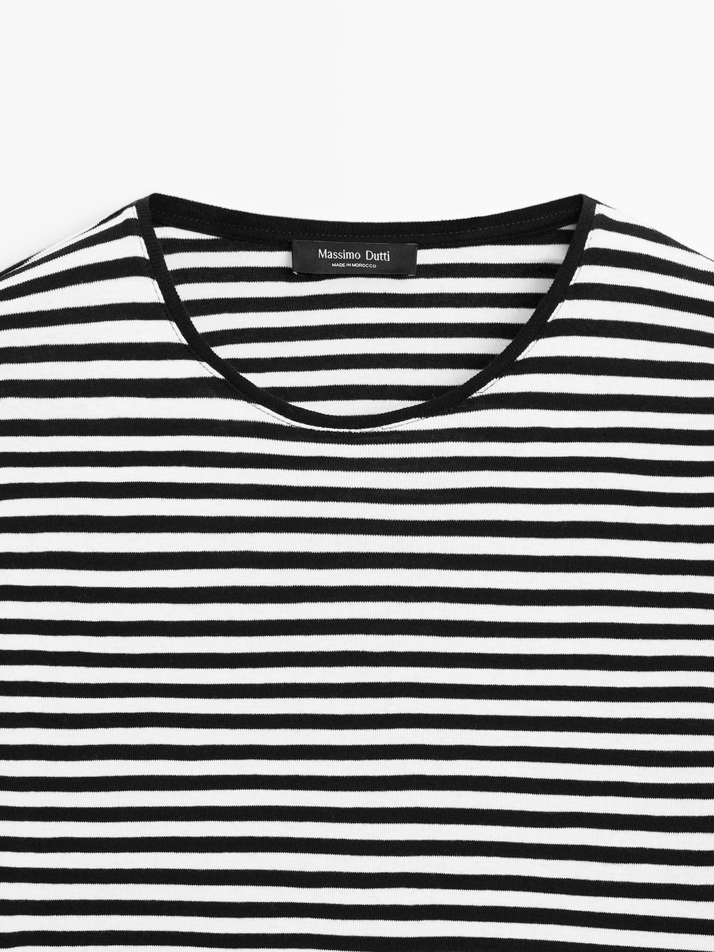 Striped long sleeve T-shirt with contrast detail