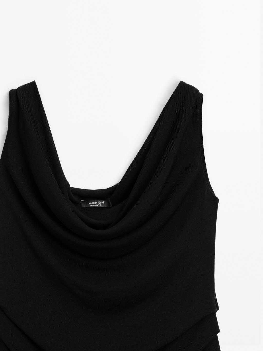 Flowing draped neck top