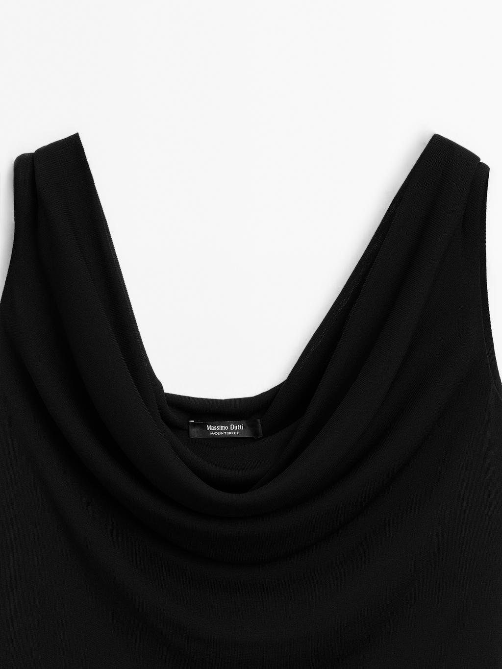 Flowing draped neck top