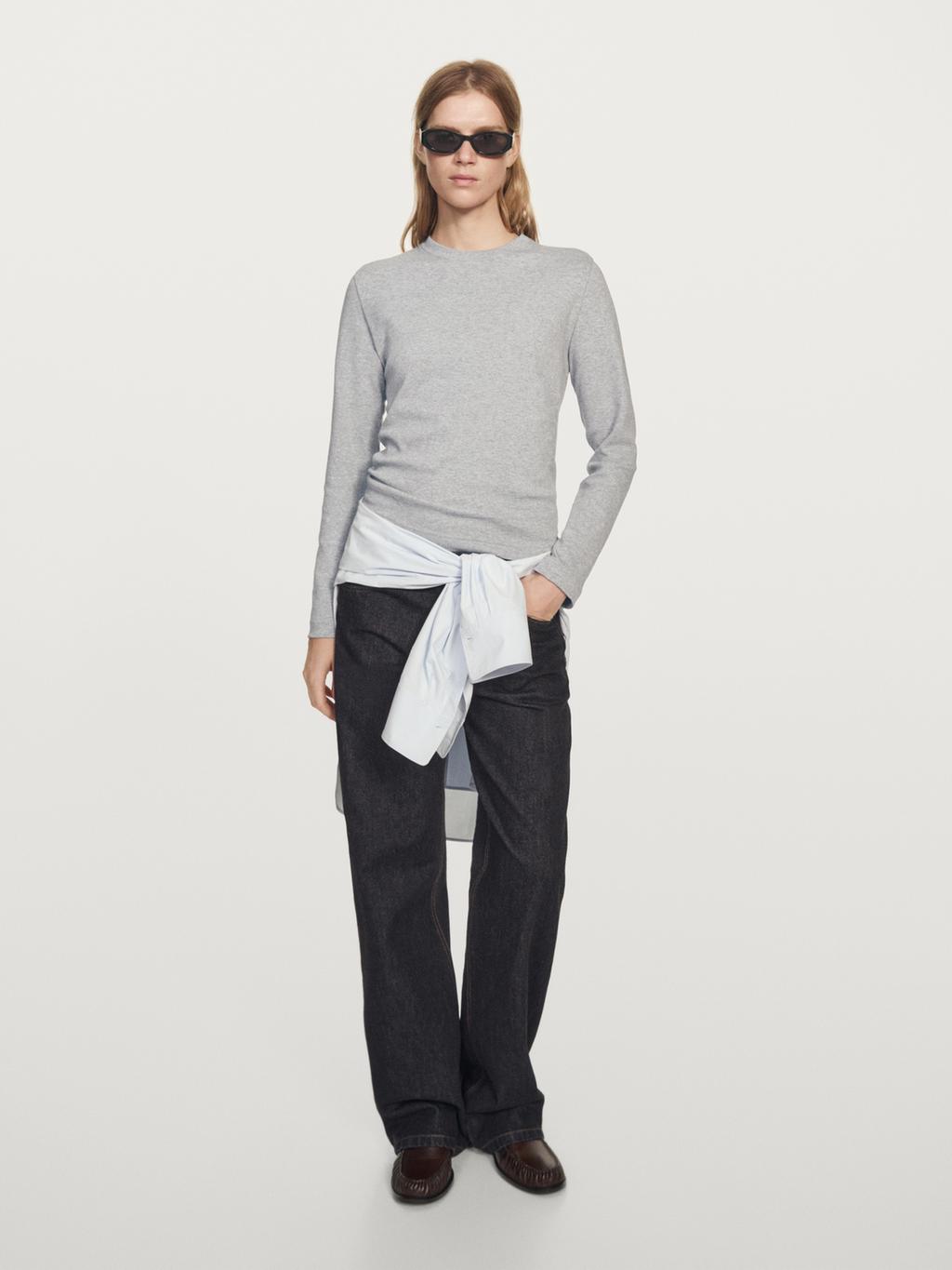 100% cotton interlock long sleeve T-shirt