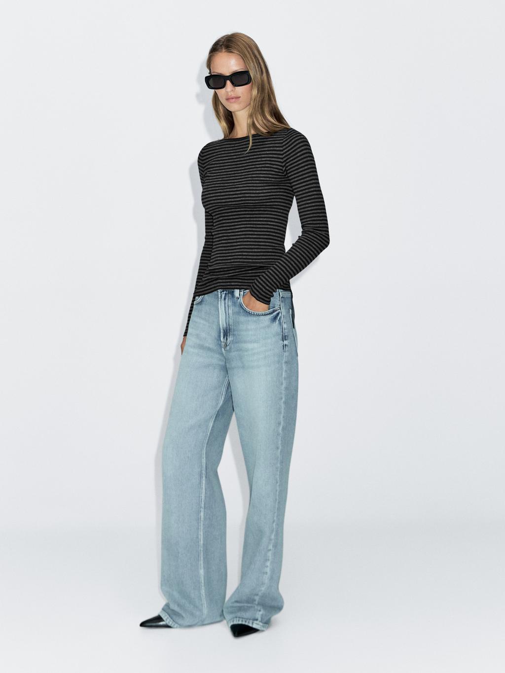 Striped long sleeve T-shirt