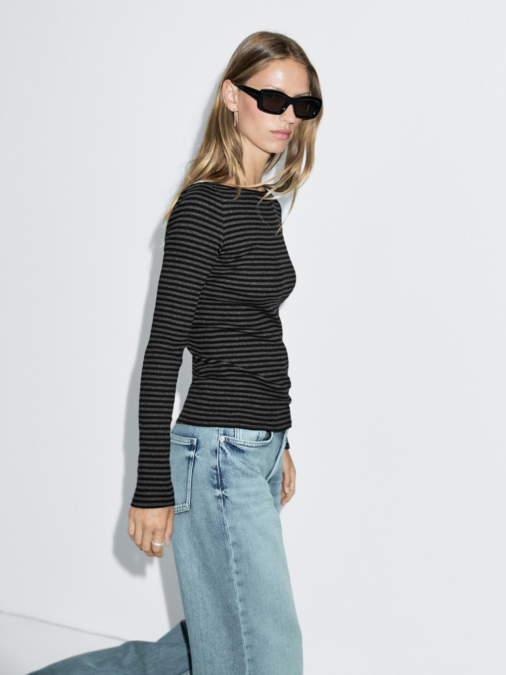 Striped long sleeve T-shirt