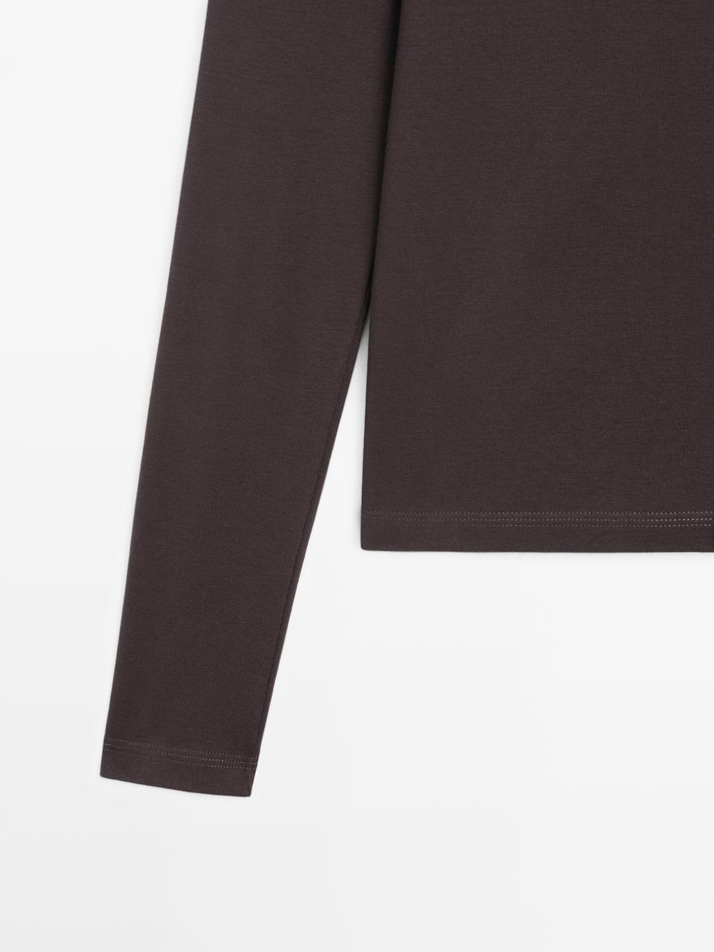 Ribbed long sleeve melange T-shirt