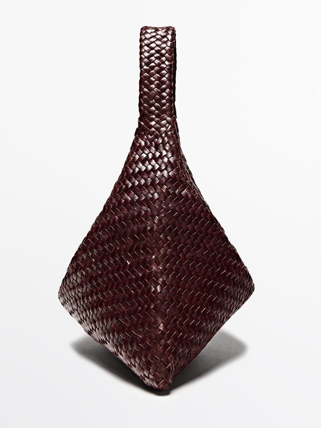 Braided nappa leather shopper bag