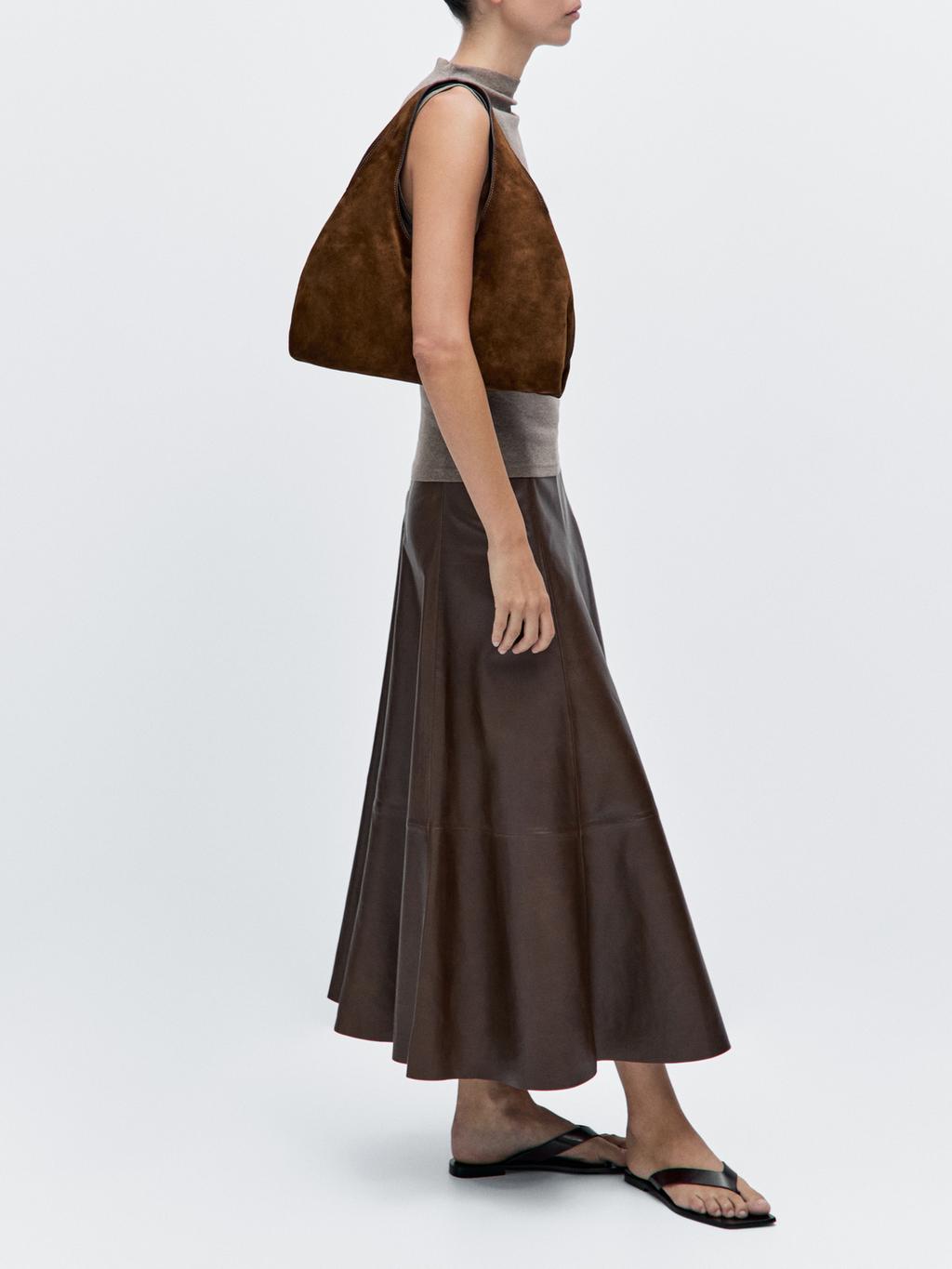 Medium split leather lady bag