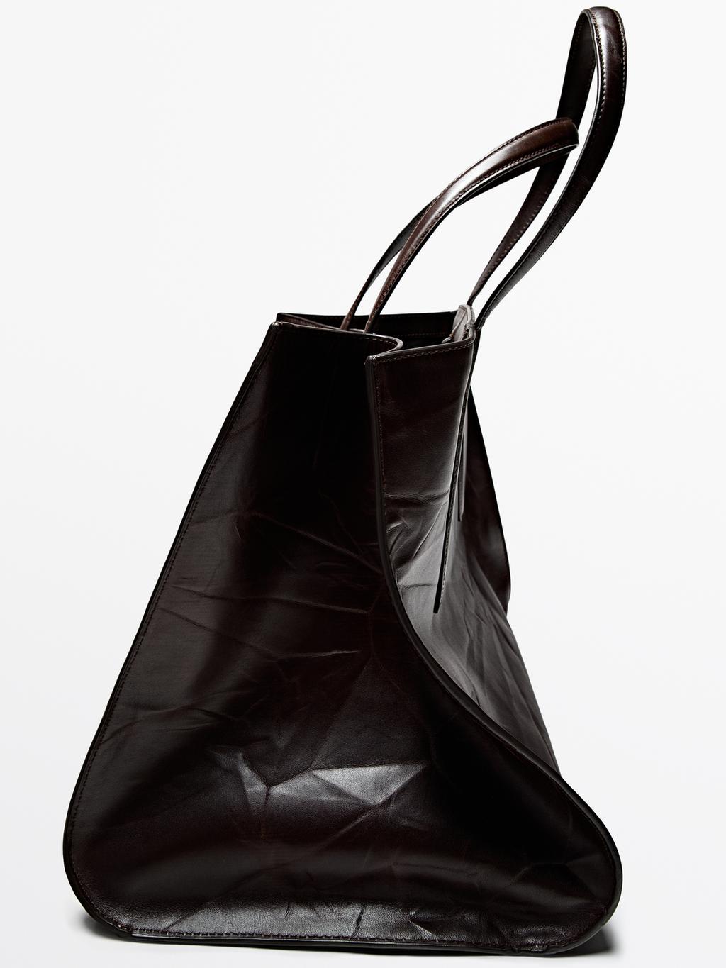 Crackled nappa leather maxi MD ICON bag