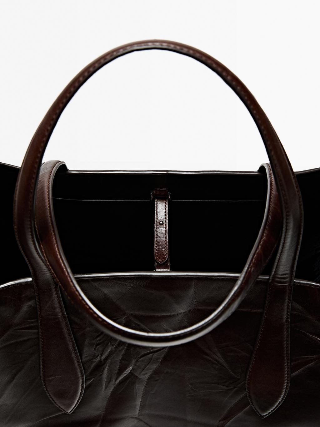 Crackled nappa leather maxi MD ICON bag