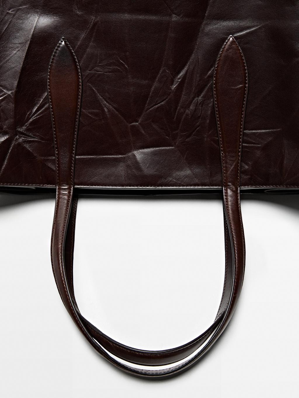 Crackled nappa leather maxi MD ICON bag
