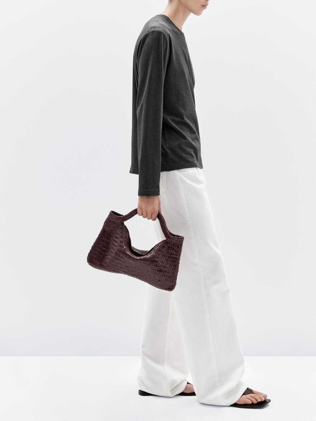 Medium woven nappa leather bag