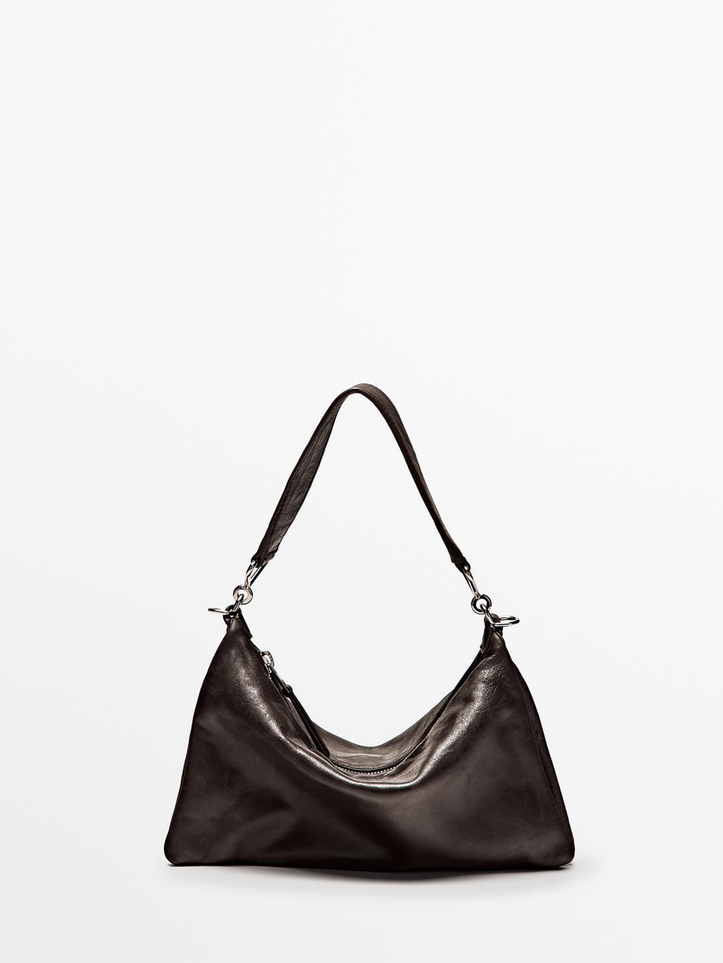 Small nappa leather bag with compartments